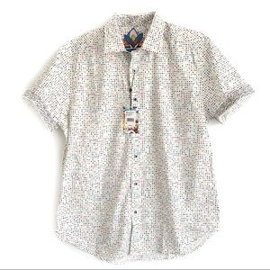 ROBERT GRAHAM Short Sleeve Button Down Shirt!